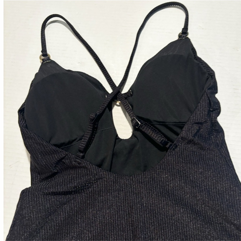Aerie Shine Rib Full Coverage Black One Piece Swimsuit Women’s Size M NWT - Picture 12 of 16